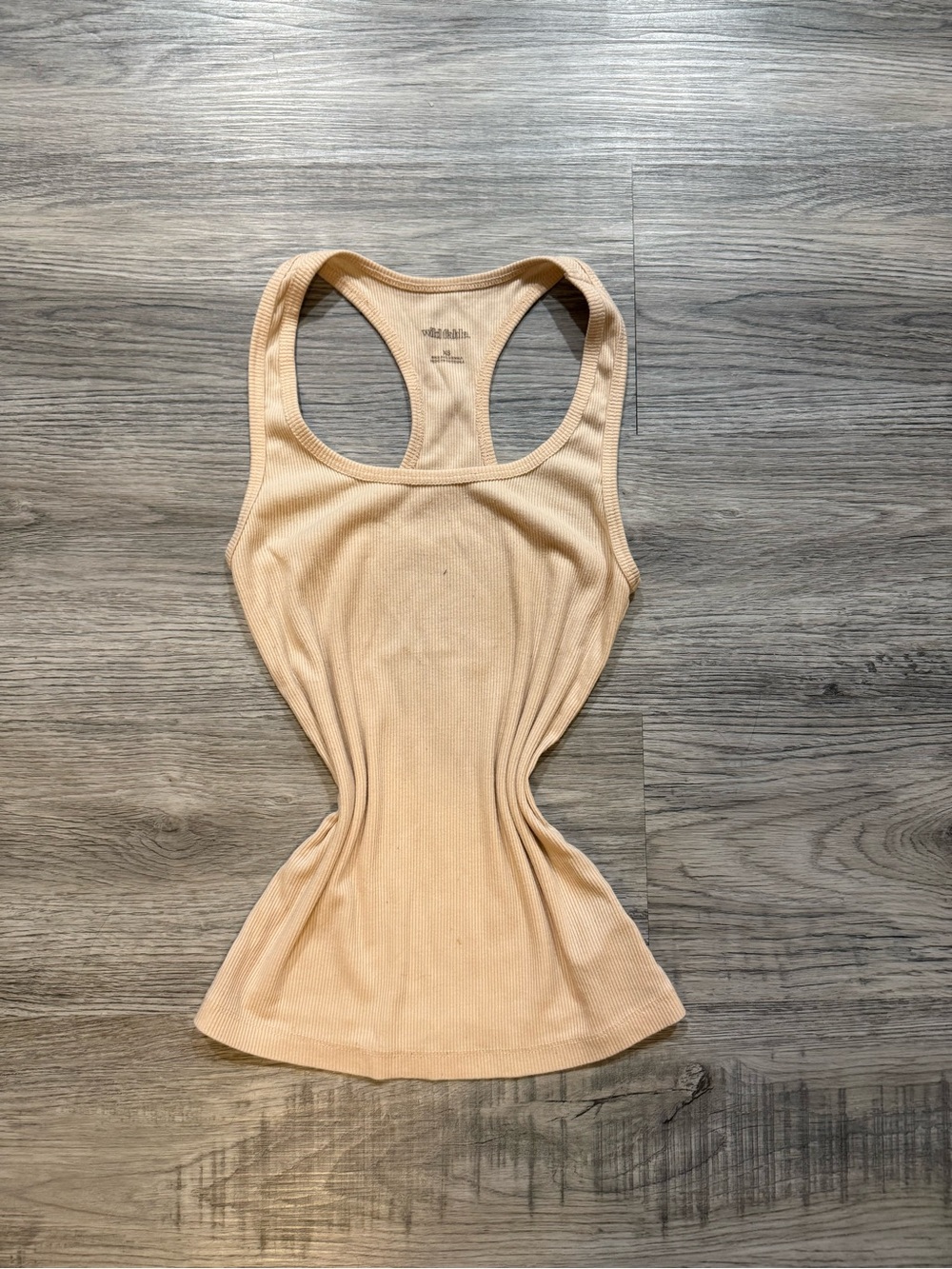 Ribbed Racerback Tank in Light Peach